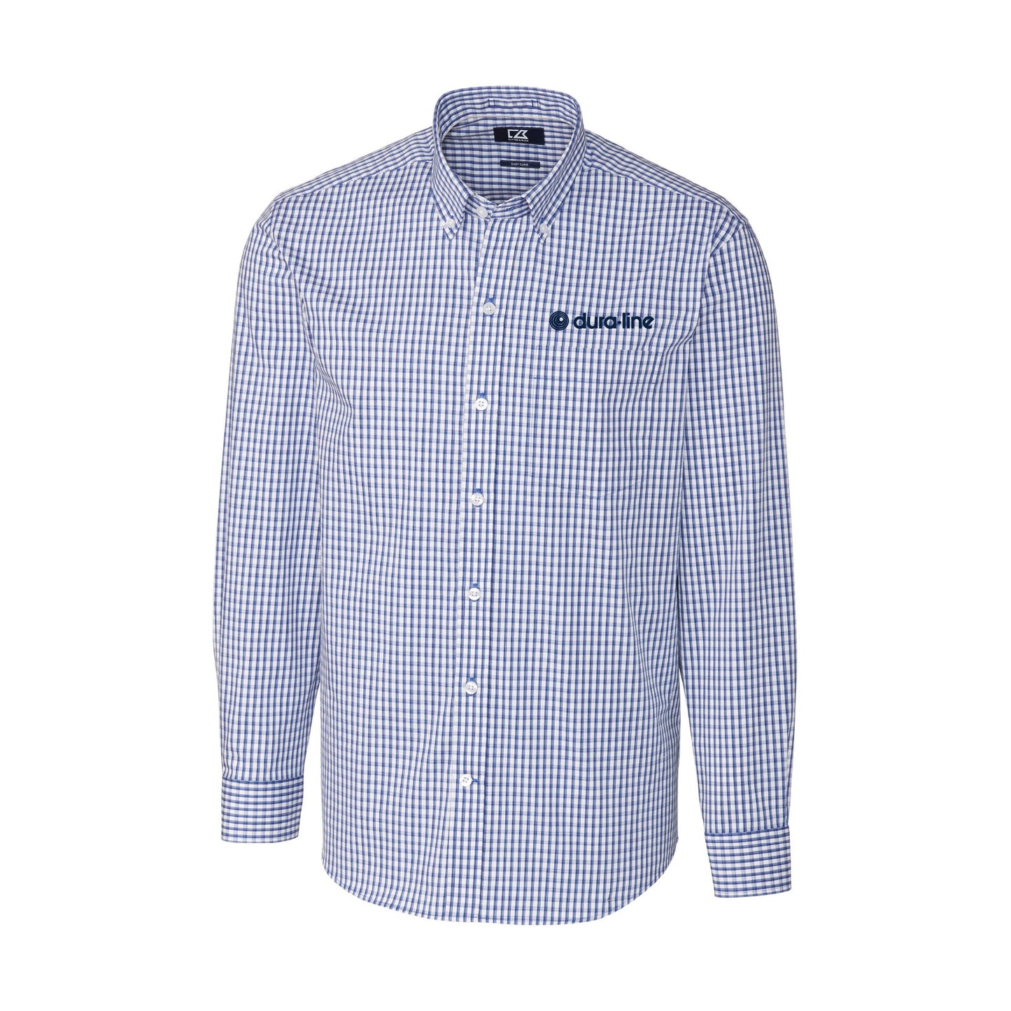 Men's C&B LS Gingham Dress Shirt - Tour Blue