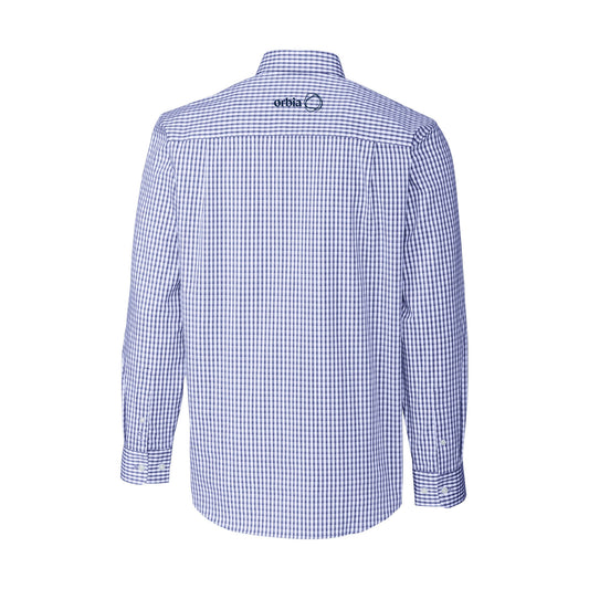 Men's C&B LS Gingham Dress Shirt - Tour Blue