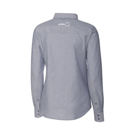 Women's LS C&B Stretch Oxford Dress Shirt - Charcoal